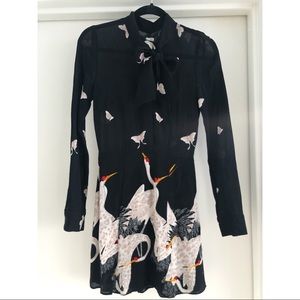 Reformation tie neck crane dress RARE